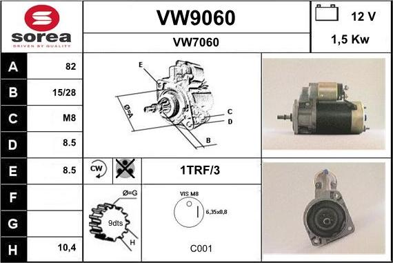 SNRA VW9060 - Стартер autozip.com.ua