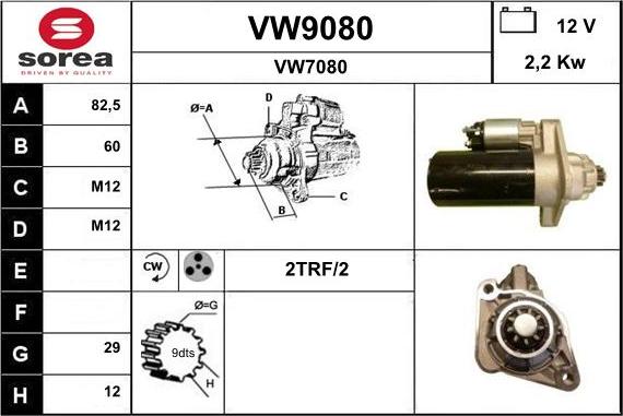 SNRA VW9080 - Стартер autozip.com.ua