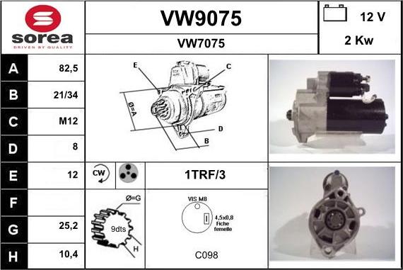 SNRA VW9075 - Стартер autozip.com.ua