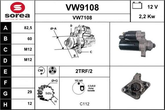 SNRA VW9108 - Стартер autozip.com.ua