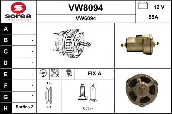 SNRA VW8094 - Генератор autozip.com.ua