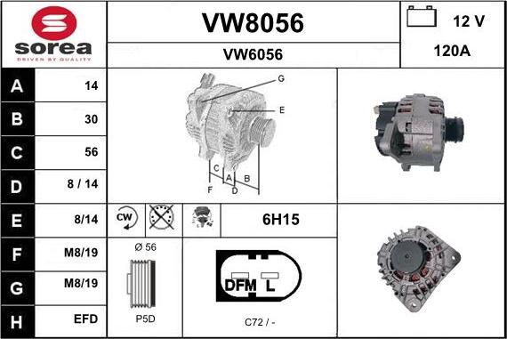 SNRA VW8056 - Генератор autozip.com.ua