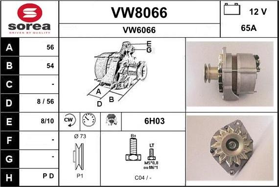 SNRA VW8066 - Генератор autozip.com.ua