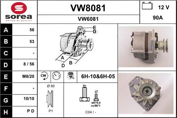 SNRA VW8081 - Генератор autozip.com.ua