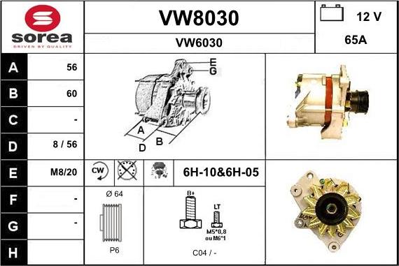 SNRA VW8030 - Генератор autozip.com.ua