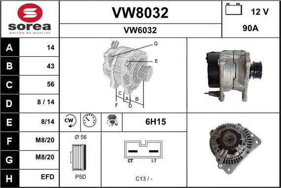 SNRA VW8032 - Генератор autozip.com.ua