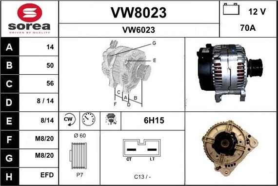 SNRA VW8023 - Генератор autozip.com.ua