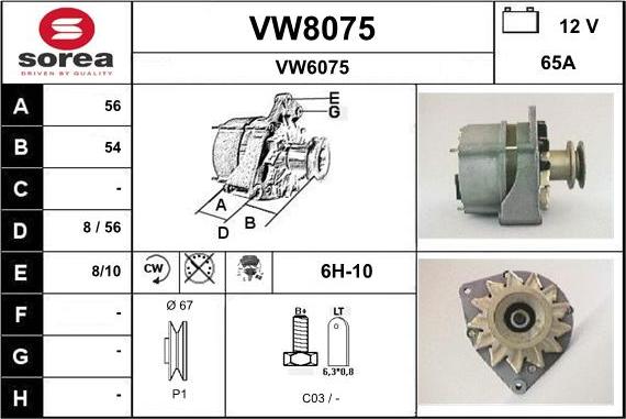 SNRA VW8075 - Генератор autozip.com.ua