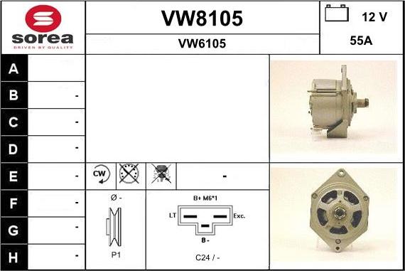 SNRA VW8105 - Генератор autozip.com.ua