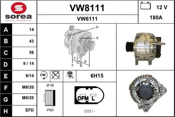 SNRA VW8111 - Генератор autozip.com.ua