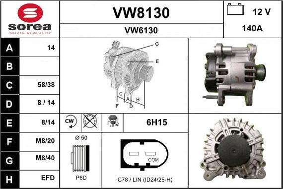 SNRA VW8130 - Генератор autozip.com.ua