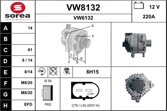 SNRA VW8132 - Генератор autozip.com.ua