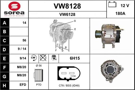 SNRA VW8128 - Генератор autozip.com.ua