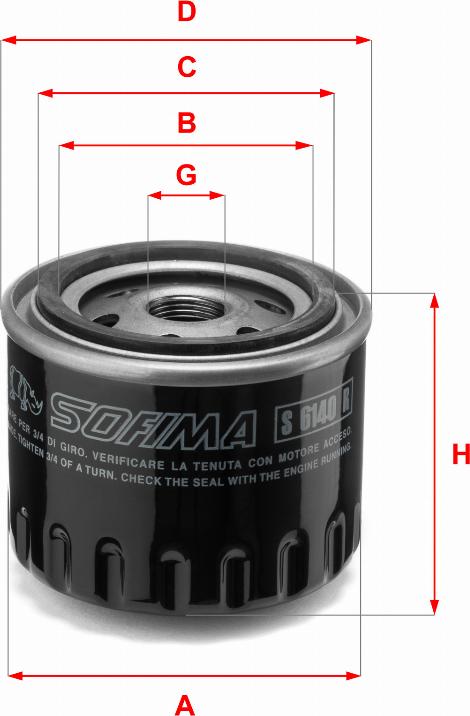 Sofima S 6140 R - Масляний фільтр autozip.com.ua