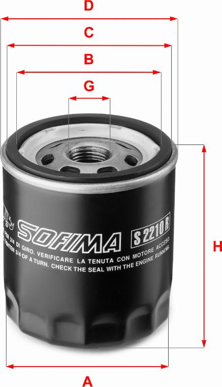 Sofima S 2210 R - Масляний фільтр autozip.com.ua