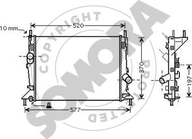 Somora 093640A - Радіатор, охолодження двигуна autozip.com.ua