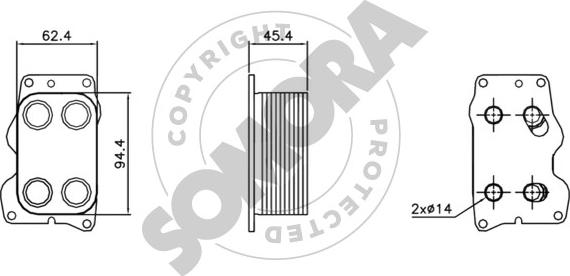 Somora 093665 - Масляний радіатор, рухове масло autozip.com.ua