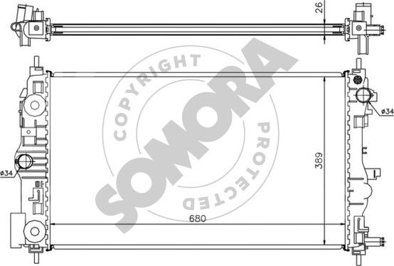 Somora 064140B - Радіатор, охолодження двигуна autozip.com.ua