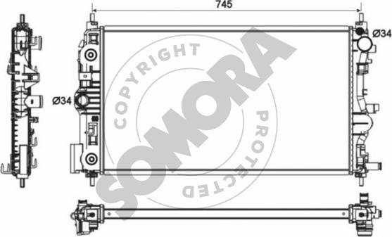 Somora 064140C - Радіатор, охолодження двигуна autozip.com.ua
