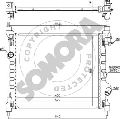 Somora 060340 - Радіатор, охолодження двигуна autozip.com.ua