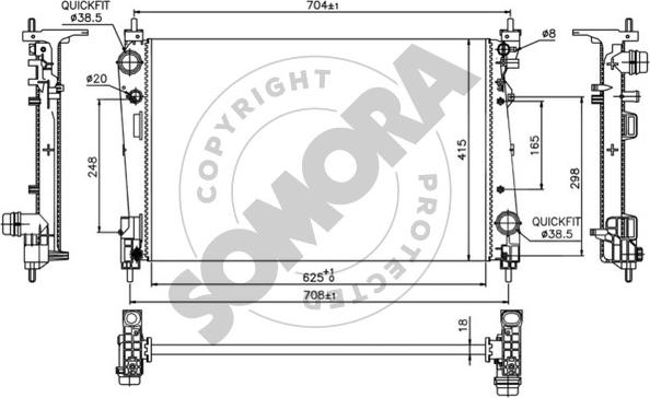 Somora 013040C - Радіатор, охолодження двигуна autozip.com.ua