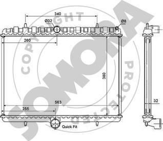 Somora 085240 - Радіатор, охолодження двигуна autozip.com.ua