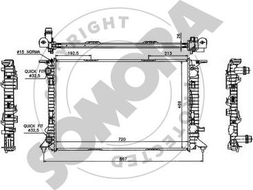 Somora 021740 - Радіатор, охолодження двигуна autozip.com.ua