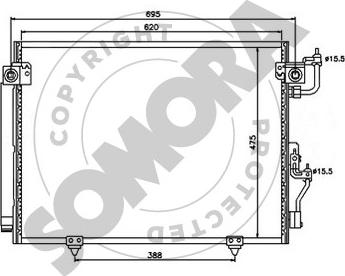 Somora 183360 - Конденсатор, кондиціонер autozip.com.ua