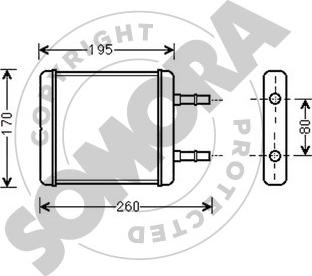 Somora 130550 - Теплообмінник, опалення салону autozip.com.ua