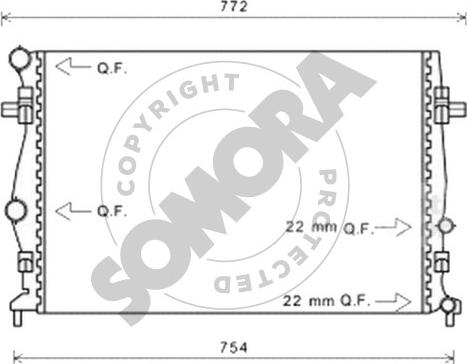 Somora 351240A - Радіатор, охолодження двигуна autozip.com.ua