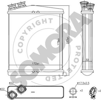 Somora 360150 - Теплообмінник, опалення салону autozip.com.ua