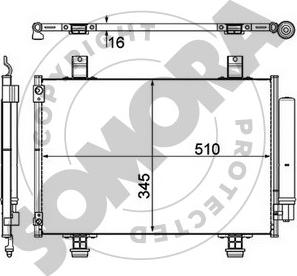 Somora 301560A - Конденсатор, кондиціонер autozip.com.ua