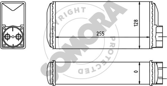 Somora 290150A - Теплообмінник, опалення салону autozip.com.ua
