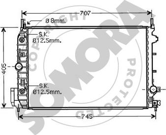 Somora 210640K - Радіатор, охолодження двигуна autozip.com.ua