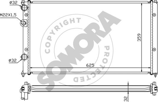 Somora 280244B - Радіатор, охолодження двигуна autozip.com.ua