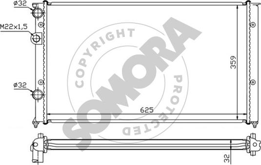 Somora 280242A - Радіатор, охолодження двигуна autozip.com.ua