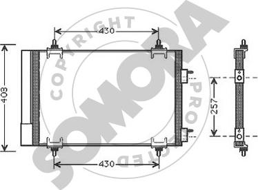 Somora 220760B - Конденсатор, кондиціонер autozip.com.ua