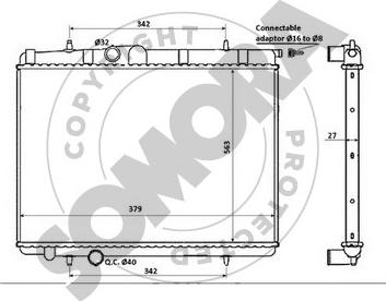 Somora 221340E - Радіатор, охолодження двигуна autozip.com.ua