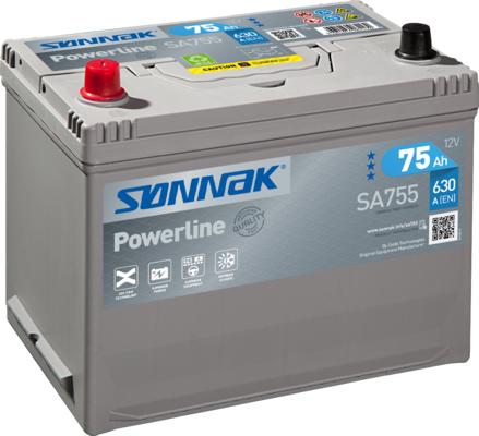 Sonnak SA755 - Стартерна акумуляторна батарея, АКБ autozip.com.ua