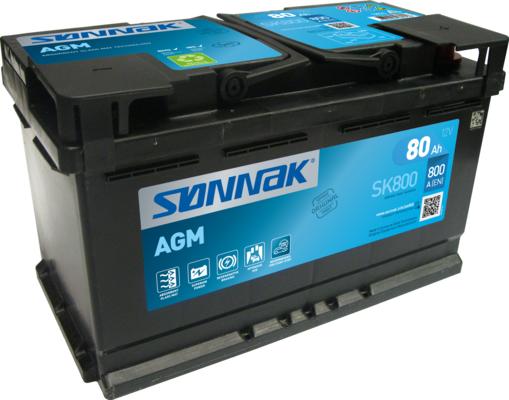 Sonnak SK800 - Стартерна акумуляторна батарея, АКБ autozip.com.ua
