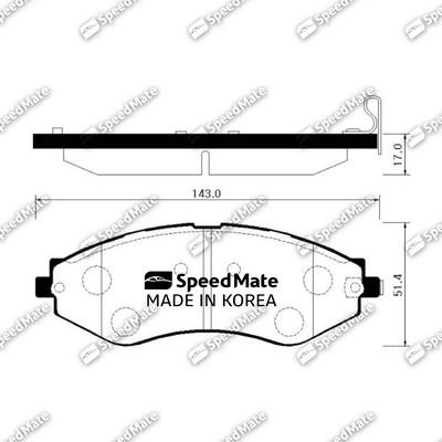 SpeedMate SM-BPG014 - Гальмівні колодки, дискові гальма autozip.com.ua