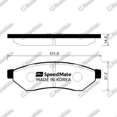 SpeedMate SM-BPG012 - Гальмівні колодки, дискові гальма autozip.com.ua