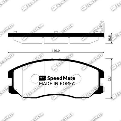 SpeedMate SM-BPG017 - Гальмівні колодки, дискові гальма autozip.com.ua