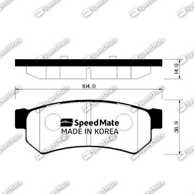 SpeedMate SM-BPG020 - Гальмівні колодки, дискові гальма autozip.com.ua