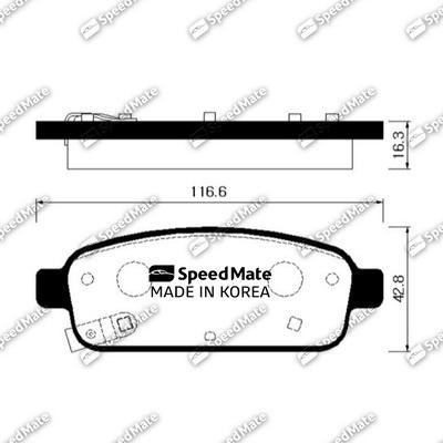 SpeedMate SM-BPG022 - Гальмівні колодки, дискові гальма autozip.com.ua