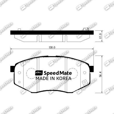 SpeedMate SM-BPH046 - Колодки тормозные дисковые HYUNDAI TUCSON IX20. IX35 передн. пр-во SPEEDMATE. Korea autozip.com.ua