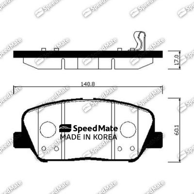 SpeedMate SM-BPH050 - Гальмівні колодки, дискові гальма autozip.com.ua