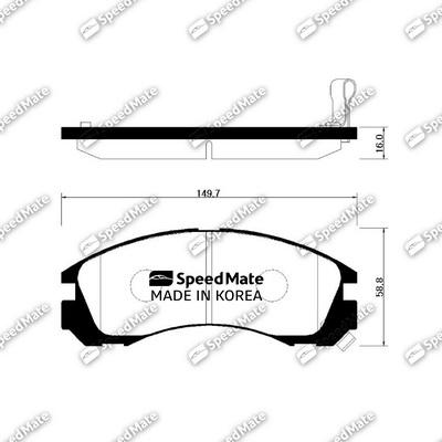 SpeedMate SM-BPH009 - Гальмівні колодки, дискові гальма autozip.com.ua