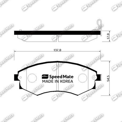 SpeedMate SM-BPH004 - Гальмівні колодки, дискові гальма autozip.com.ua