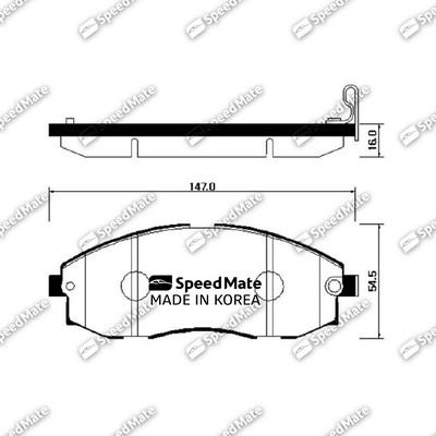 SpeedMate SM-BPH019 - Гальмівні колодки, дискові гальма autozip.com.ua